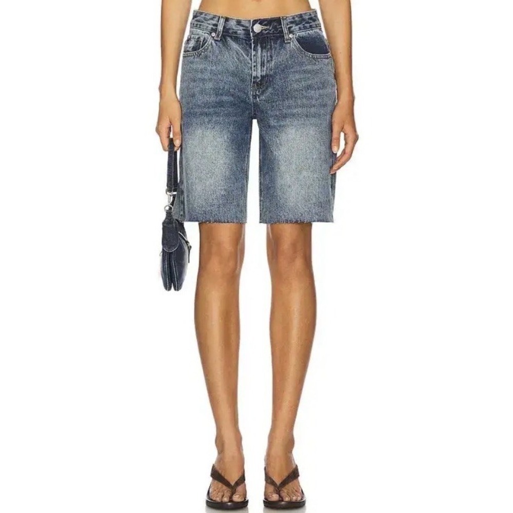 Superdown Teresa Denim Shorts Womens 30 Blue Y2K Bermuda High Rise Revolve